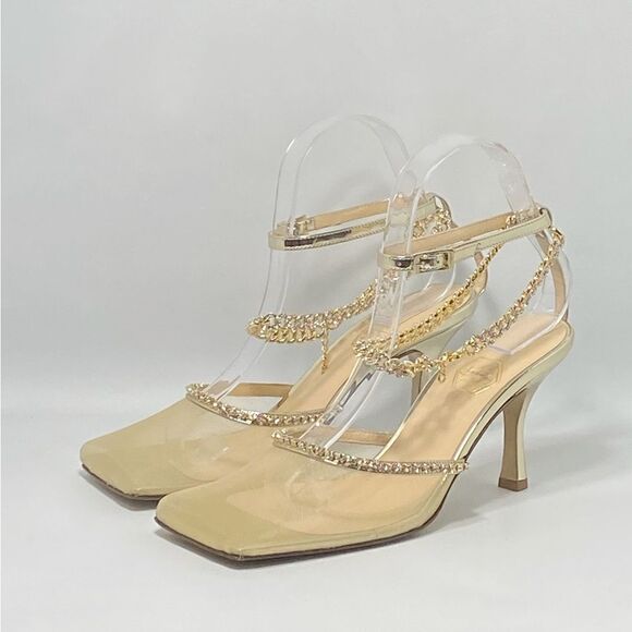 Nalebe Stellar Crystal-Embellished Ankle-Strap Pumps size 38 - Picture 3 of 13